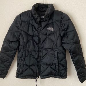 Black Puffy The North Face coat.